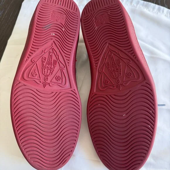 Gucci Ace GG Supreme Sneakers Men’s Size 8.5 Beige Red Blue Stripe - Picture 9 of 10